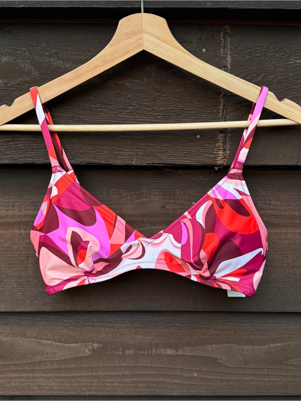 Aerie NWT orange flare Women's Pink Multi-Color Patterned Bikini top